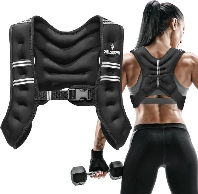 Alt view image 2 of 6 - Philosophy Gym Weighted Workout Vest 10 LB, Strength Training Fitness Body Weight Vest