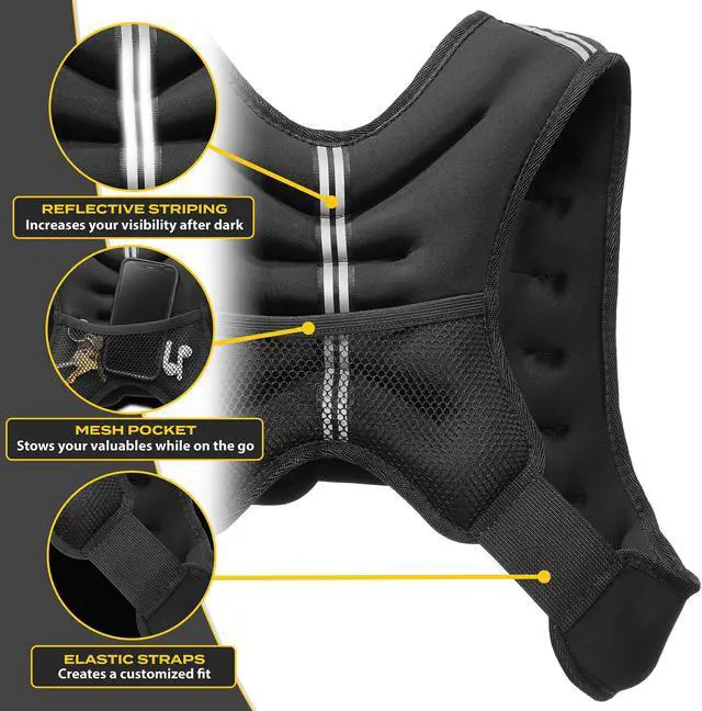 Alt view image 5 of 6 - Philosophy Gym Weighted Workout Vest 10 LB, Strength Training Fitness Body Weight Vest