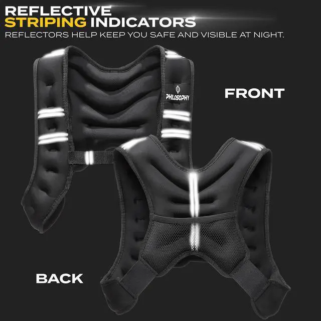 Alt view image 6 of 6 - Philosophy Gym Weighted Workout Vest 10 LB, Strength Training Fitness Body Weight Vest