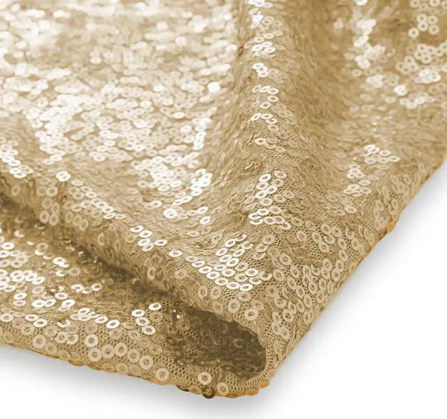 Alt view image 2 of 6 - Lann's Linens (Set of 4) Sequin Photography Backdrop Curtains, Gold - 2ft x 8ft Tall Glitter Background Panels for Wedding, Party or Photo Booth