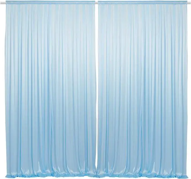 Main image of Lann's Linens (Set of 2) Photography Backdrop Curtains, Baby Blue - 5ft x 10ft Tall Split Background for Wedding, Party or Photo Booth