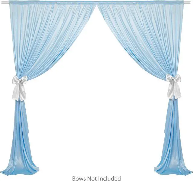 Alt view image 2 of 6 - Lann's Linens (Set of 2) Photography Backdrop Curtains, Baby Blue - 5ft x 10ft Tall Split Background for Wedding, Party or Photo Booth
