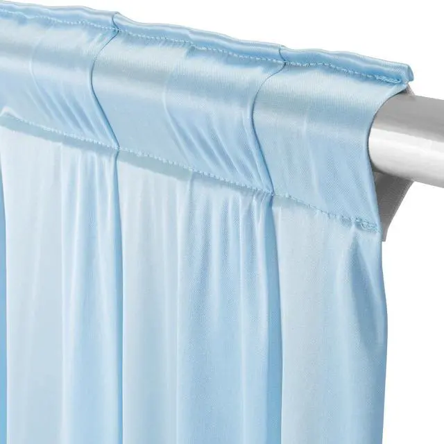 Alt view image 5 of 6 - Lann's Linens (Set of 2) Photography Backdrop Curtains, Baby Blue - 5ft x 10ft Tall Split Background for Wedding, Party or Photo Booth