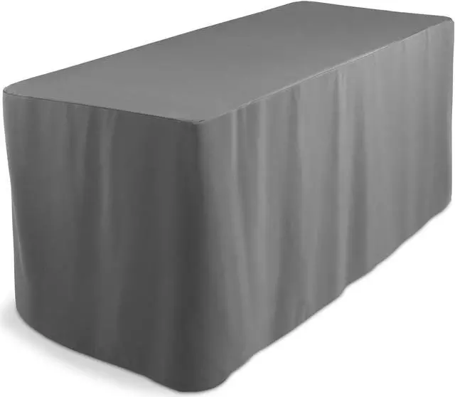 Alt view image 3 of 6 - Lann's Linens Premium 6' Trade Show Table Cover - Open Back Fitted Tablecloth - Gray