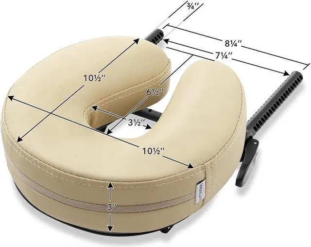 Alt view image 6 of 6 - Saloniture Adjustable Massage Table Face Cradle and Pillow 3" Foam - Cream