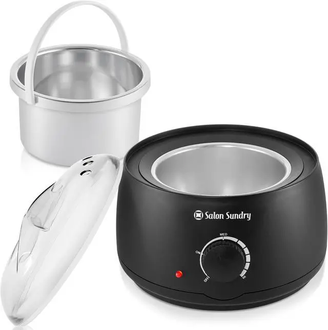 Alt view image 2 of 6 - Salon Sundry Portable Electric Hot Wax Warmer Machine for Hair Removal - Black with Clear Lid