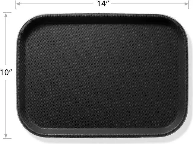Alt view image 5 of 6 - Jubilee 10" x 14" Rectangular Restaurant Serving Trays (Set of 2), Black - NSF Certified Non-Slip Food Service Tray