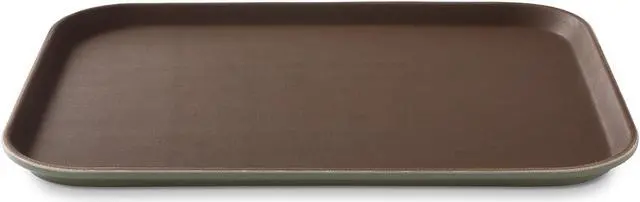 Alt view image 2 of 6 - Jubilee (Set of 4) 14" x 18" Rectangular Restaurant Serving Trays, Brown - NSF Certified Non-Slip Food Service Tray