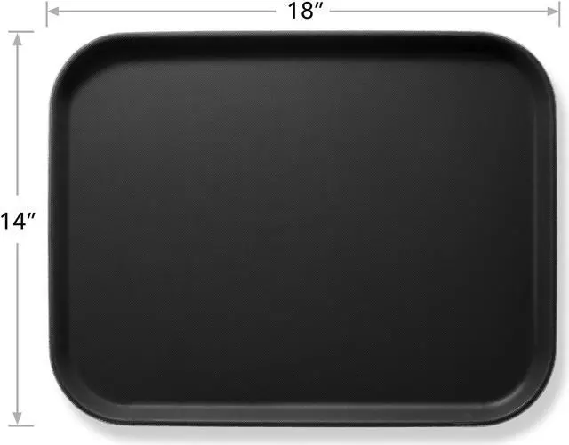 Alt view image 5 of 6 - Jubilee (Set of 4) 14" x 18" Rectangular Restaurant Serving Trays, Black - NSF Certified Non-Slip Food Service Tray
