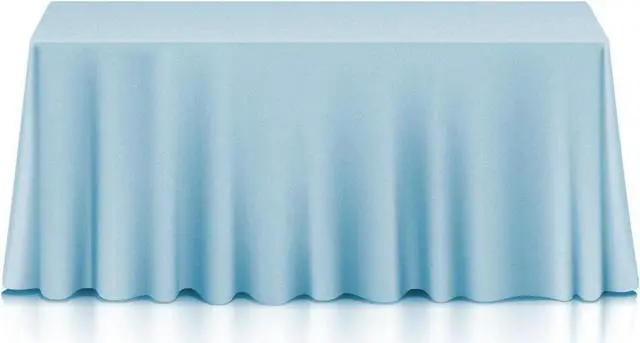 Main image of Lann's Linens - 90" x 156" Premium Tablecloth for Wedding / Banquet / Restaurant - Rectangular Polyester Fabric Table Cloth - Baby Blue