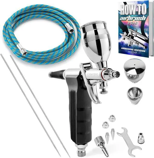 Main image of PointZero Precision Trigger Style Gravity-feed Airbrush Set w/ MAC Valve