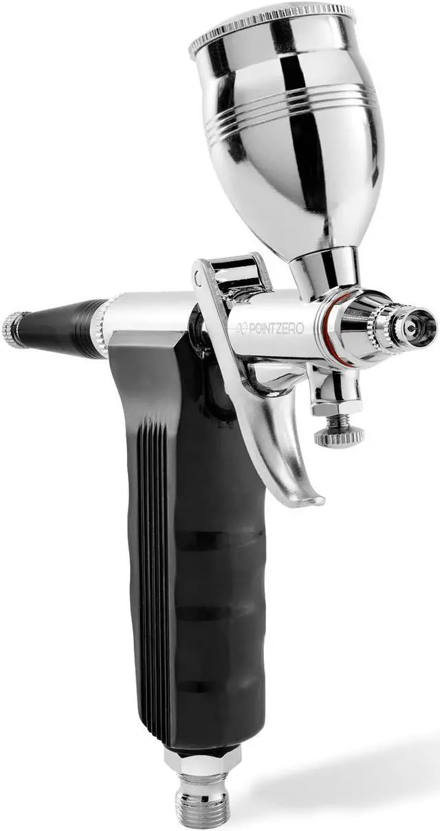 Alt view image 2 of 4 - PointZero Precision Trigger Style Gravity-feed Airbrush Set w/ MAC Valve