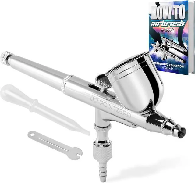 Main image of PointZero Dual-action 7cc Gravity-feed Airbrush Set - .3mm Nozzle