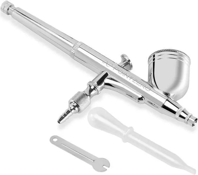 Alt view image 3 of 4 - PointZero Dual-action 7cc Gravity-feed Airbrush Set - .3mm Nozzle