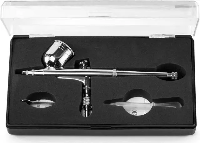 Alt view image 4 of 4 - PointZero Dual-action 7cc Gravity-feed Airbrush Set - .3mm Nozzle