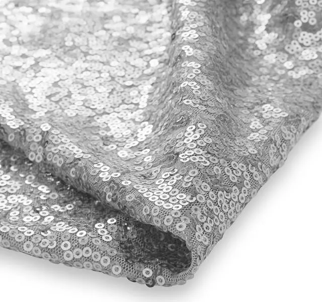 Alt view image 2 of 6 - Lann's Linens (Set of 4) Sequin Photography Backdrop Curtains, Silver - 2ft x 8ft Tall Glitter Background Panels for Wedding, Party or Photo Booth