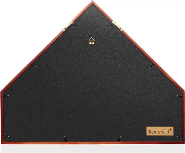 Alt view image 5 of 6 - Reminded Military Medal & Burial Flag Shadow Box Display Case with Glass Insert, Mahogany