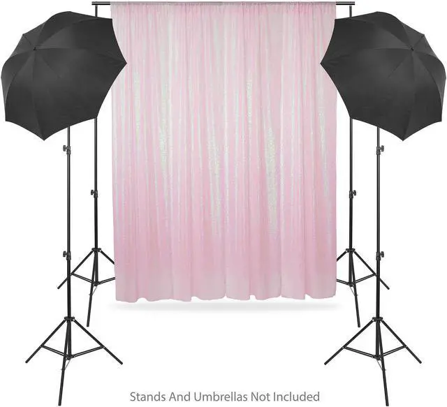 Alt view image 4 of 6 - Lann's Linens (Set of 4) Sequin Photography Backdrop Curtains, Pink - 2ft x 8ft Tall Glitter Background Panels for Wedding, Party or Photo Booth