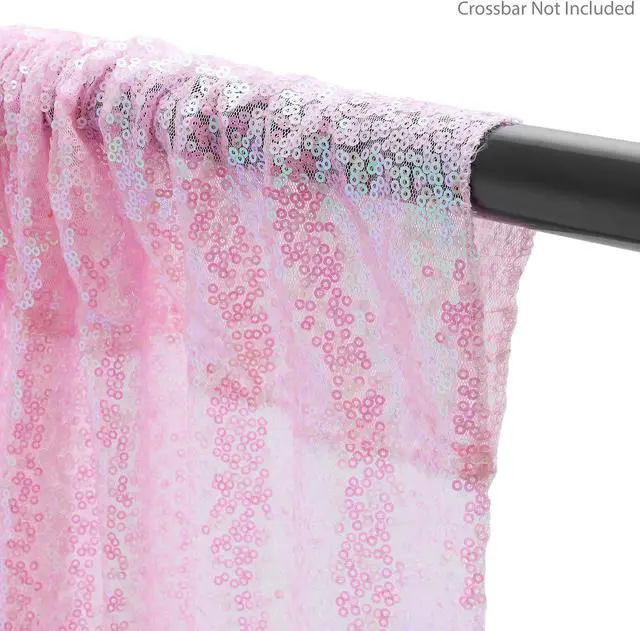 Alt view image 3 of 6 - Lann's Linens (Set of 4) Sequin Photography Backdrop Curtains, Pink - 2ft x 8ft Tall Glitter Background Panels for Wedding, Party or Photo Booth