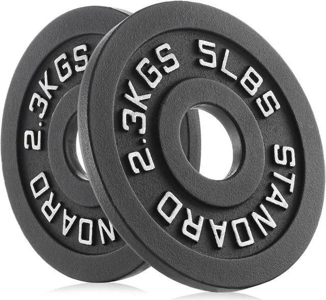 Main image of Philosophy Gym Set of 2 Standard Cast Iron Olympic 2-inch Weight Plates (5 LB each)