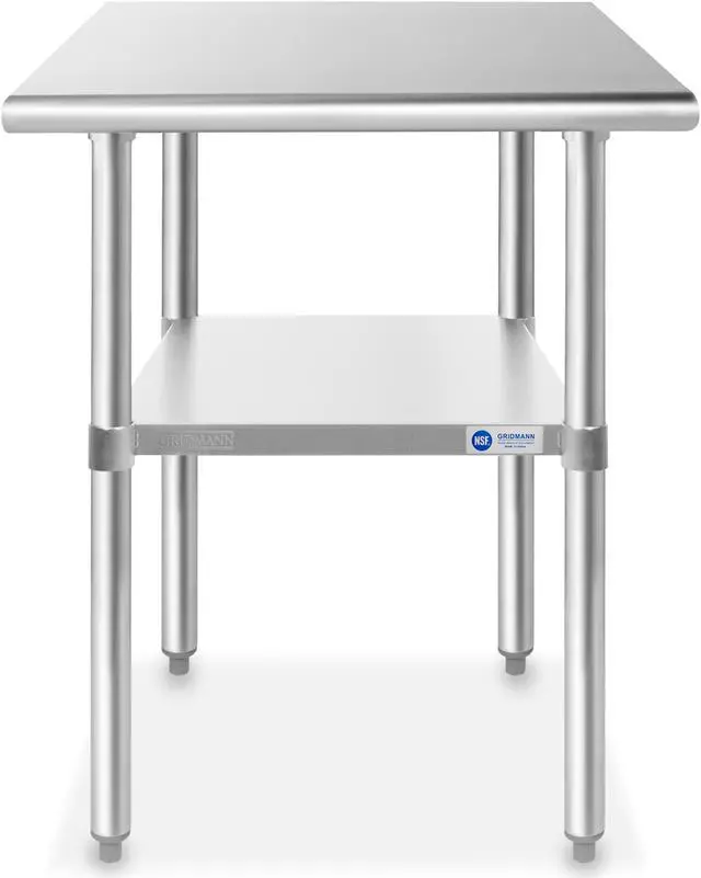 Alt view image 2 of 9 - GRIDMANN NSF Stainless Steel Commercial Kitchen Prep & Work Table - 30 in. x 24 in.