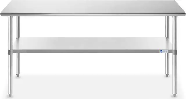 Alt view image 2 of 6 - GRIDMANN Stainless Steel Work Table 72 x 30 Inches, NSF Commercial Kitchen Prep Table with Under Shelf for Restaurant and Home