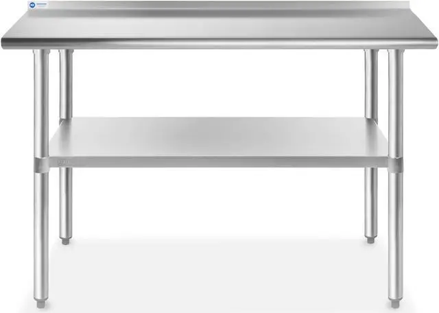 Alt view image 3 of 8 - GRIDMANN NSF Stainless Steel Commercial Kitchen Prep & Work Table w/ Backsplash - 30 in. x 72 in.