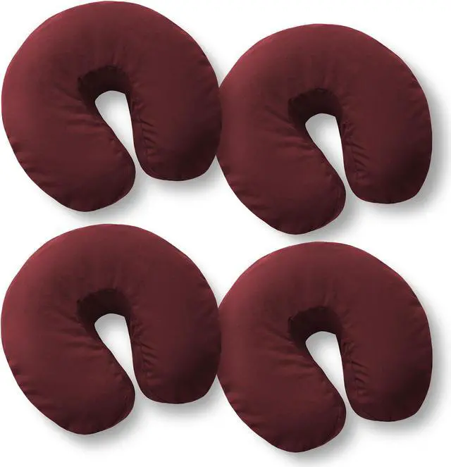 Main image of Saloniture 4-Pack Premium Microfiber Face Cradle Covers - Ultra Soft Fitted Massage Table Cradle Cover - Burgundy