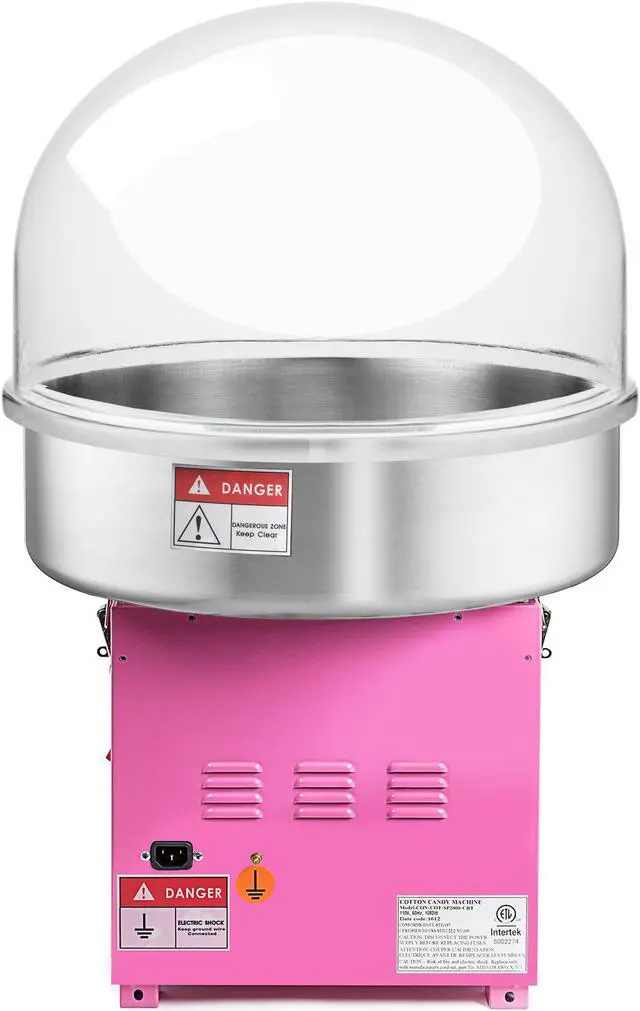 Alt view image 3 of 6 - Olde Midway Cotton Candy Machine with Bubble Shield, SPIN-2000 Electric Candy Floss Maker, Commercial-Grade