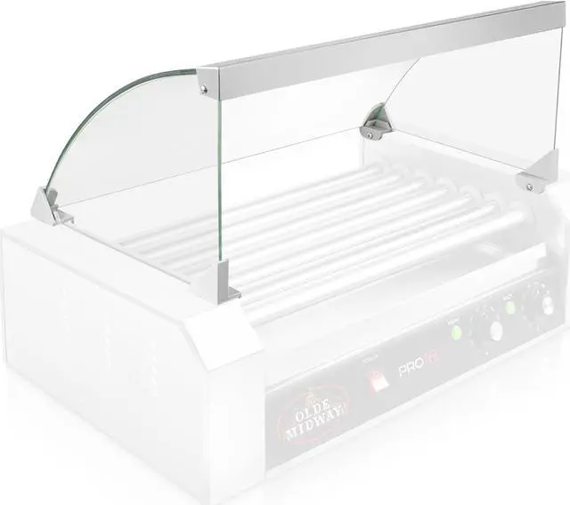 Alt view image 2 of 5 - Olde Midway Glass Cover ONLY for Hot Dog 7 Roller Grill Cooker Machine - Replacement or Upgrade