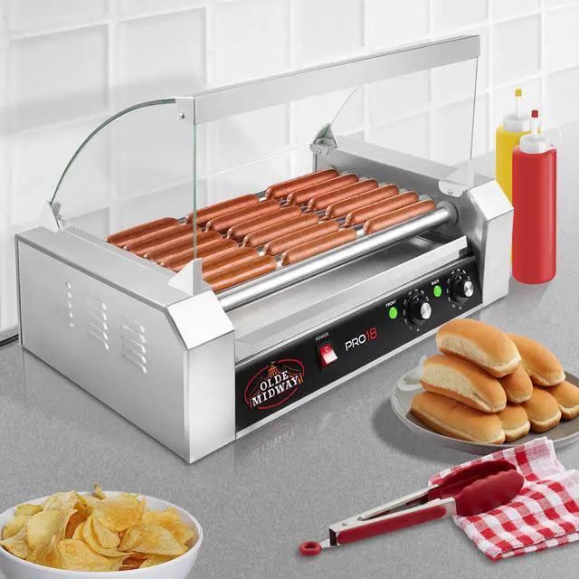 Alt view image 5 of 5 - Olde Midway Glass Cover ONLY for Hot Dog 7 Roller Grill Cooker Machine - Replacement or Upgrade