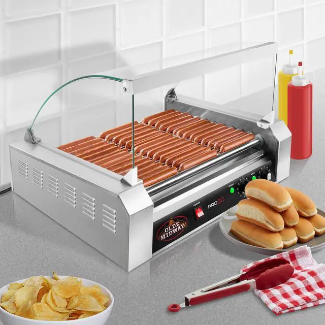 Alt view image 5 of 5 - Olde Midway Glass Cover ONLY for Hot Dog 11 Roller Grill Cooker Machine - Replacement or Upgrade