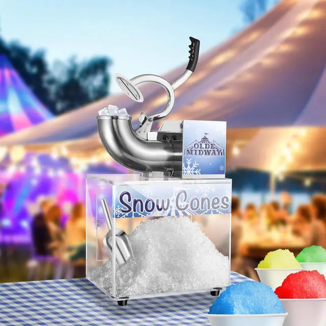 Alt view image 4 of 6 - Olde Midway Commercial Snow Cone Machine, Shaved Ice Maker with Stainless Steel Scoop