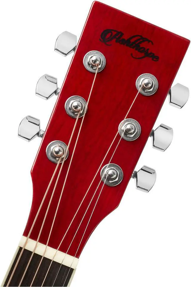 Alt view image 5 of 6 - Ashthorpe Full-Size Dreadnought Acoustic-Electric Guitar Bundle - Premium Tonewoods - Red