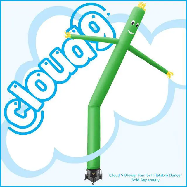 Alt view image 5 of 6 - Cloud 9 Inflatable Wacky Waving Tube Man, Green 20 ft Dancing Air Puppet with Flailing Arms