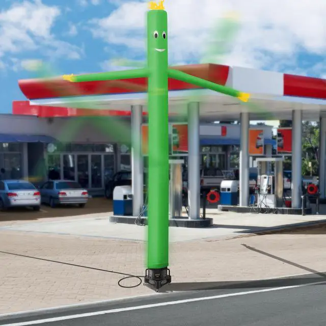 Alt view image 6 of 6 - Cloud 9 Inflatable Wacky Waving Tube Man, Green 20 ft Dancing Air Puppet with Flailing Arms