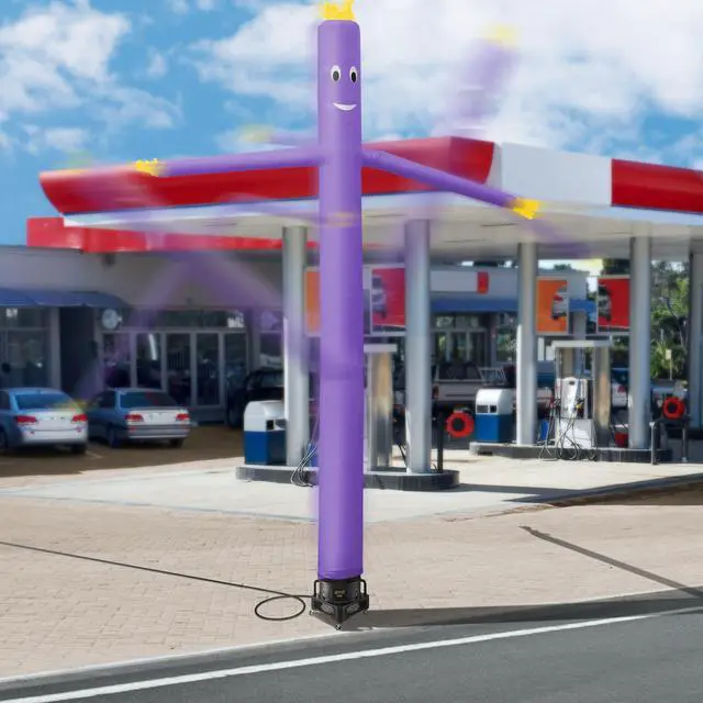 Alt view image 6 of 6 - Cloud 9 Inflatable Wacky Waving Tube Man, Purple 20 ft Dancing Air Puppet with Flailing Arms