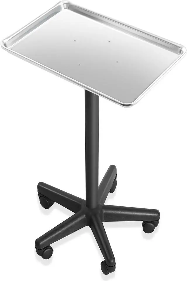 Alt view image 2 of 5 - Saloniture Set of 2 - Aluminum Salon Instrument Tray, Heavy-Duty Metal Rolling Base