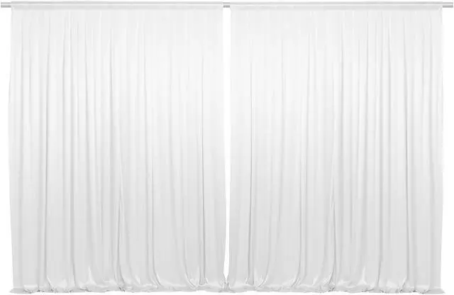 Main image of Lann's Linens (Set of 2) Photography Backdrop Curtains, White - 5ft x 7ft Tall Split Background for Wedding, Party or Photo Booth