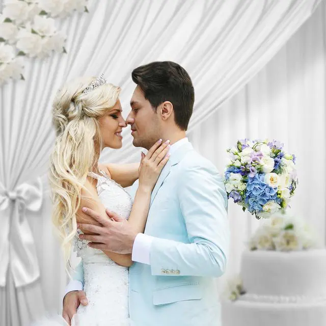 Alt view image 3 of 6 - Lann's Linens (Set of 2) Photography Backdrop Curtains, White - 5ft x 7ft Tall Split Background for Wedding, Party or Photo Booth