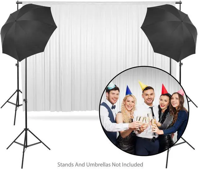 Alt view image 4 of 6 - Lann's Linens (Set of 2) Photography Backdrop Curtains, White - 5ft x 7ft Tall Split Background for Wedding, Party or Photo Booth