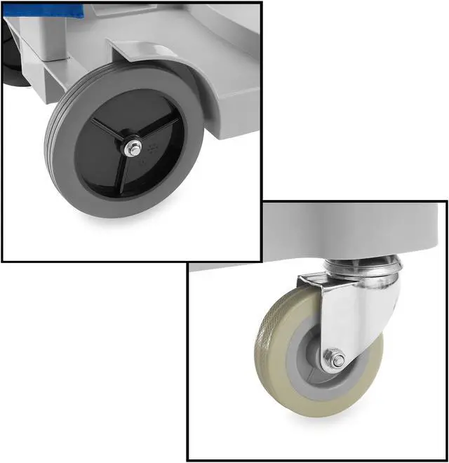 Alt view image 5 of 6 - Dryser Commercial Janitorial Cleaning Cart on Wheels - Housekeeping Caddy with Shelves and Vinyl Bag