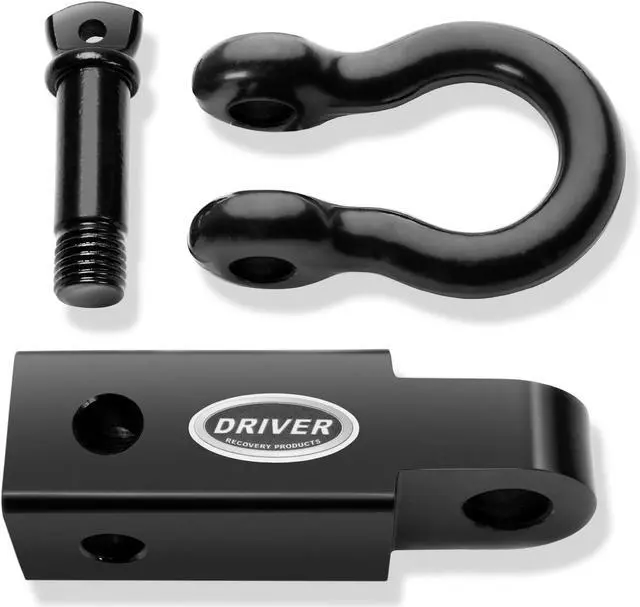 Alt view image 3 of 6 - Driver Recovery Products 2 Inch Shackle Hitch Receiver with 5/8" Hitch Pin - 5-Ton (10,000 Pound) Towing Capacity Accessory with 3/4" D-Ring