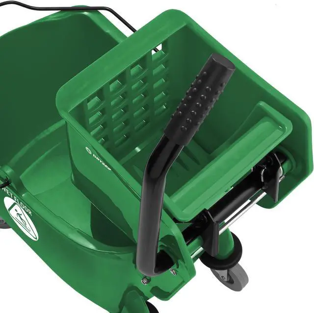 Alt view image 4 of 6 - Dryser Commercial Mop Bucket with Side Press Wringer, 26 Quart, Green