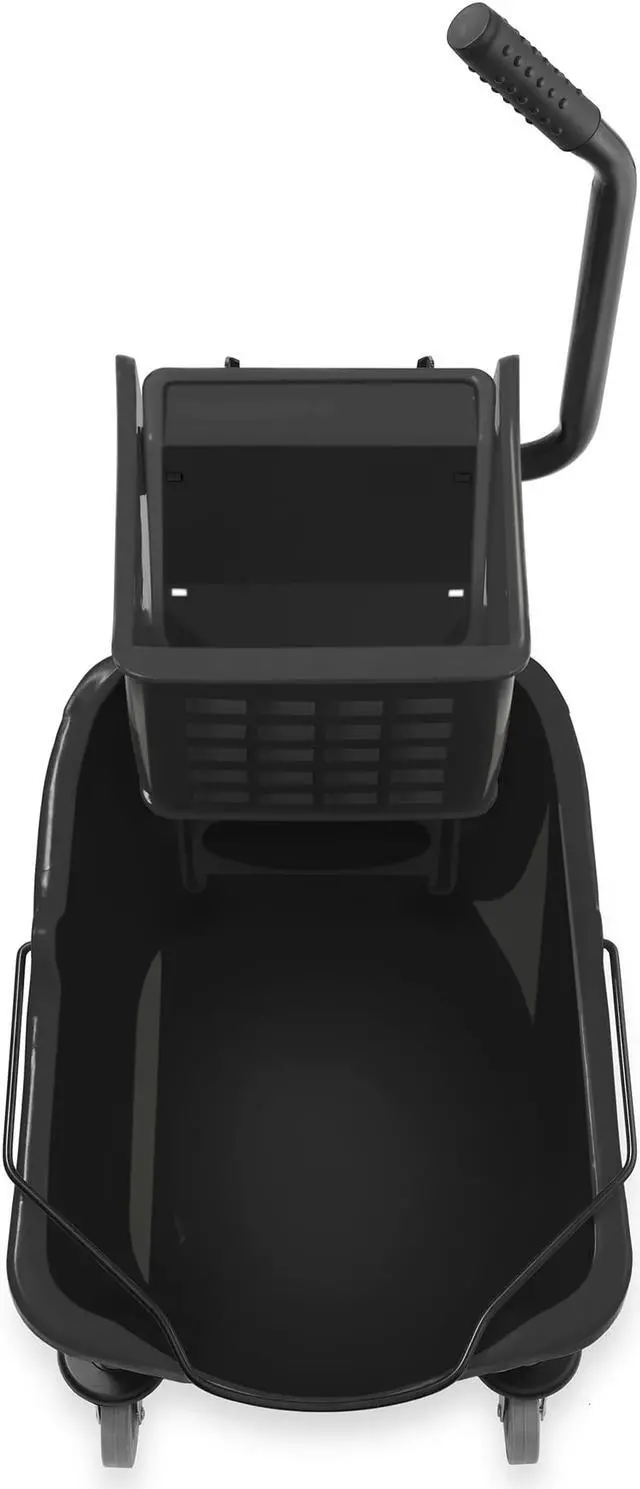 Alt view image 3 of 6 - Dryser Commercial Side Press Wringer Combo Mop Bucket, 33 Quart, Black