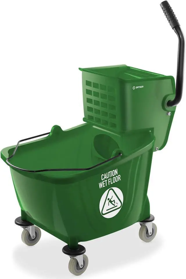 Main image of Dryser Commercial Side Press Wringer Combo Mop Bucket, 33 Quart, Green