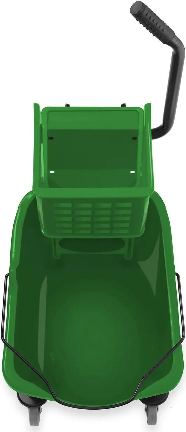 Alt view image 3 of 6 - Dryser Commercial Side Press Wringer Combo Mop Bucket, 33 Quart, Green