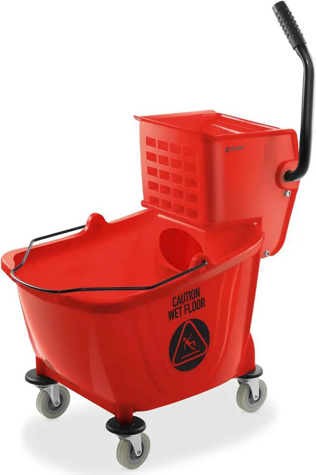Main image of Dryser Commercial Side Press Wringer Combo Mop Bucket, 33 Quart, Red