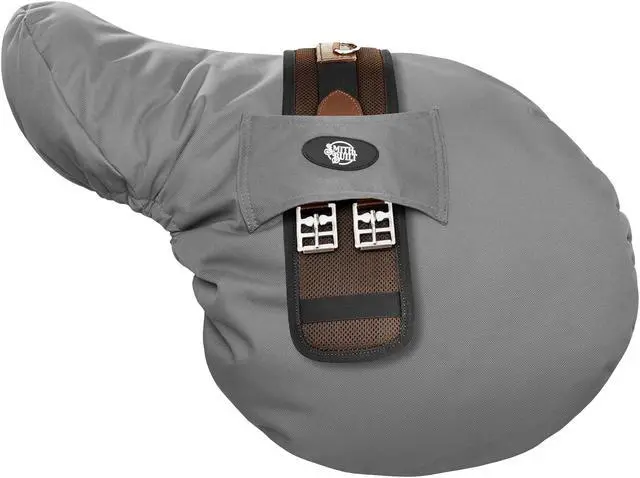 Main image of SmithBuilt English Saddle Cover, Gray - Breathable, Waterproof Fleece-Lined Fitted Protector