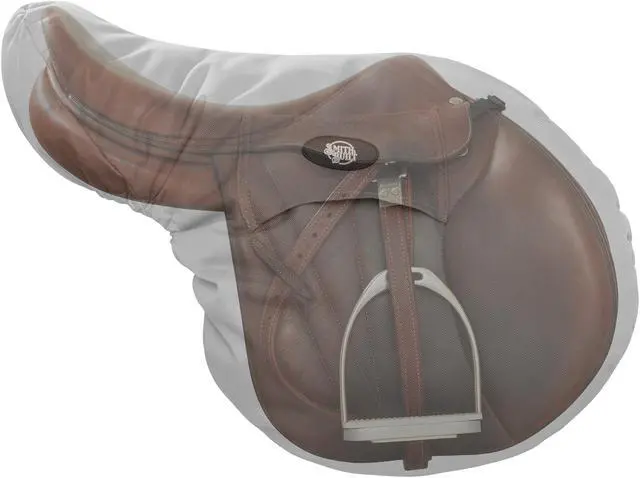 Alt view image 3 of 6 - SmithBuilt English Saddle Cover, Gray - Breathable, Waterproof Fleece-Lined Fitted Protector